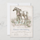 Uitnodiging voor White Horse Birthday Party (Voorkant)