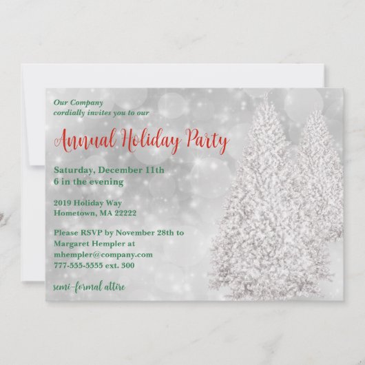 Uitnodiging voor White Kerstfeestdag (Voorkant)