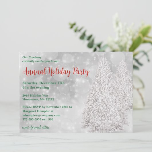 Uitnodiging voor White Kerstfeestdag (Staand voorkant)