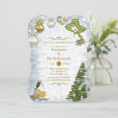 Uitnodiging voor White Kerstmis Bridal Party (Staand voorkant)