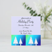 Uitnodiging voor White KerstTrees Holiday Party (Staand voorkant)