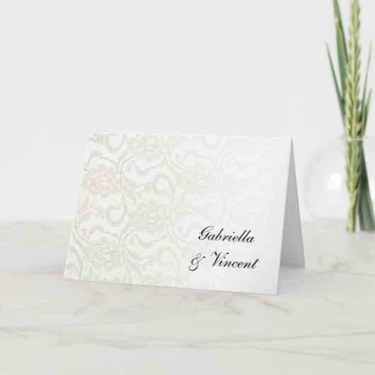 Uitnodiging voor White Lace Wedding (Voorkant)