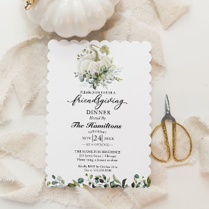 Uitnodiging voor White Pumpkin Friendsgiving Dinne