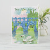  uitnodiging voor White Swan (Staand voorkant)