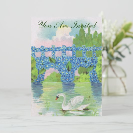  uitnodiging voor White Swan (Staand voorkant)