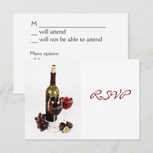 Uitnodiging voor wijn diner viering (Voorkant / Achterkant)