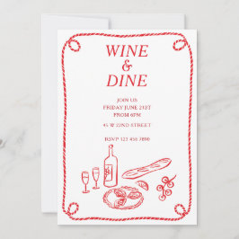 Uitnodiging voor wijn- en dinerzomerfeest