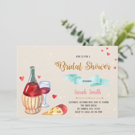 Uitnodiging voor wijn en kaas (Staand voorkant)