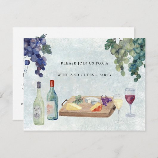Uitnodiging voor wijn- en kaaspartijen (Voorkant / Achterkant)