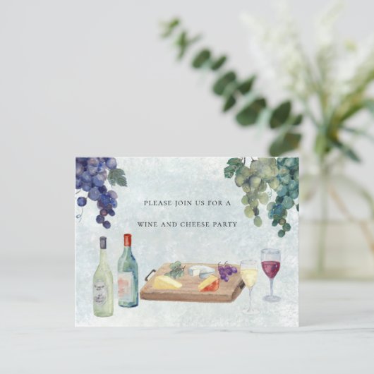 Uitnodiging voor wijn- en kaaspartijen (Staand voorkant)