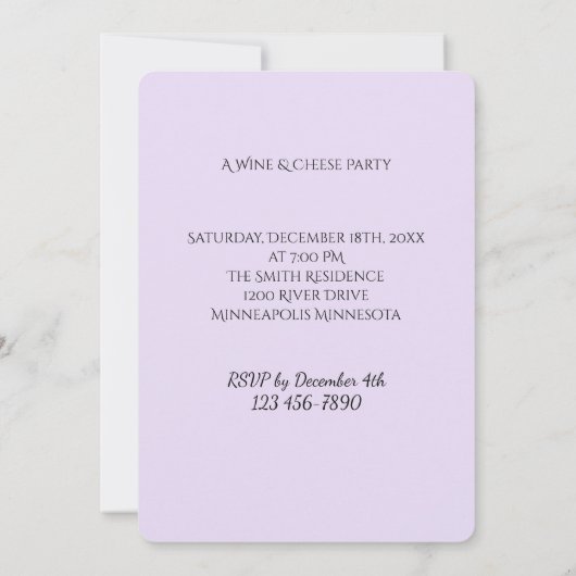 Uitnodiging voor wijn- en kaaspartijen (Achterkant)