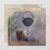 uitnodiging voor wijn en knoflook (Voorkant / Achterkant)