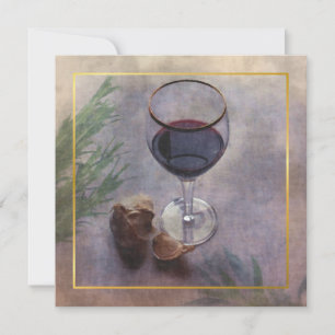 uitnodiging voor wijn en knoflook