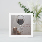 uitnodiging voor wijn en knoflook (Staand voorkant)