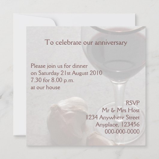 uitnodiging voor wijn en knoflook (Achterkant)