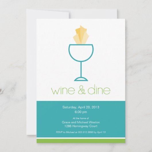 Uitnodiging voor wijn en wijn (Voorkant)