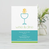 Uitnodiging voor wijn en wijn (Staand voorkant)