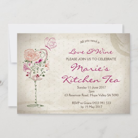 Uitnodiging voor wijn & kaas (Voorkant)