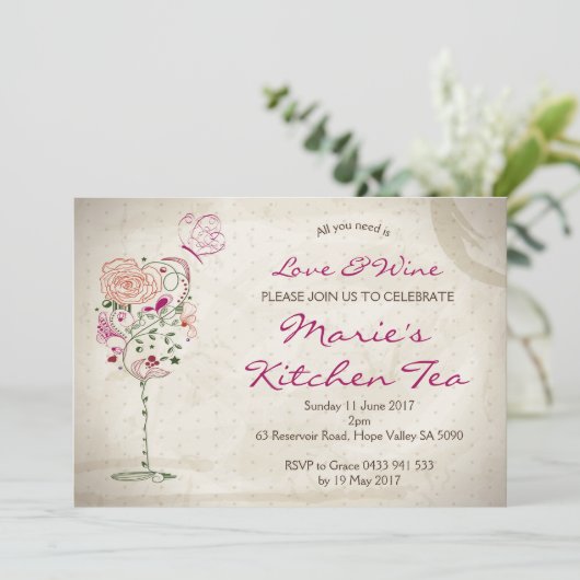 Uitnodiging voor wijn & kaas (Staand voorkant)