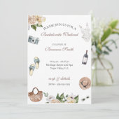 Uitnodiging voor wijnboerderij-weekend voor vrijge (Staand voorkant)