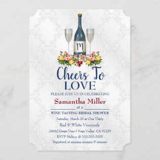 Uitnodiging voor wijnmakerij of bruidsdouche