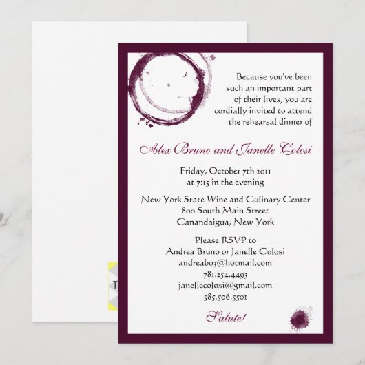 Uitnodiging voor wijnpartij (Voorkant / Achterkant)