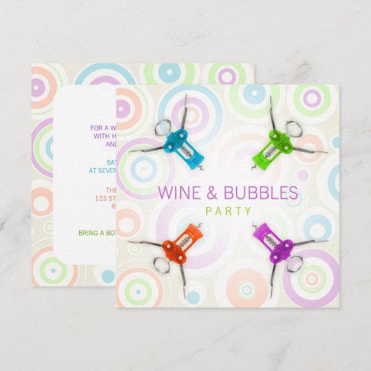 Uitnodiging voor wijnpartij (Voorkant / Achterkant)