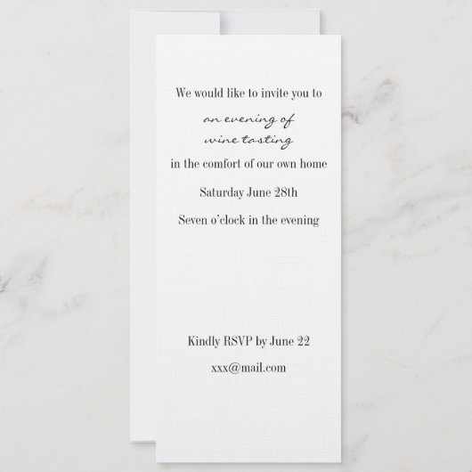 Uitnodiging voor wijnpartij (Achterkant)