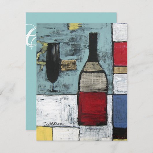 Uitnodiging voor wijnproeverij (Voorkant / Achterkant)