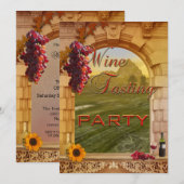 Uitnodiging voor wijnproeverij in wijngaard (Voorkant / Achterkant)