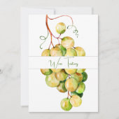 Uitnodiging voor wijnproeverij met klassieke groen (Voorkant)