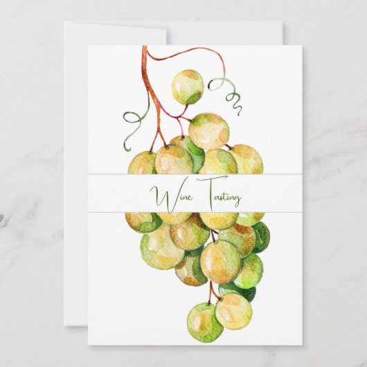 Uitnodiging voor wijnproeverij met klassieke groen (Voorkant)
