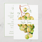 Uitnodiging voor wijnproeverij met klassieke groen (Voorkant / Achterkant)