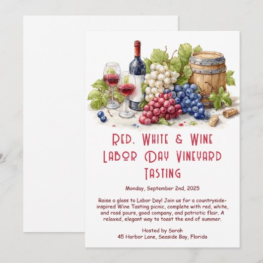 Uitnodiging voor wijnproeverij op de Dag van de Ar (Voorkant / Achterkant)