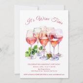 Uitnodiging voor wijnproeverij verjaardag (Voorkant)