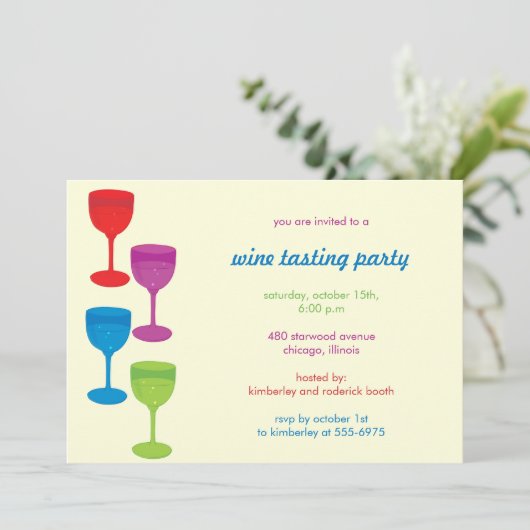Uitnodiging voor wijnproevers (Staand voorkant)
