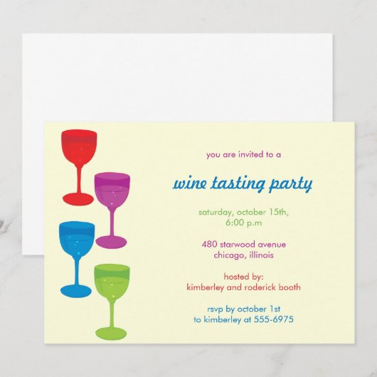 Uitnodiging voor wijnproevers (Voorkant / Achterkant)