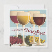 Uitnodiging voor wijnsteenwinning van wijnglas en  (Voorkant)