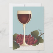 Uitnodiging voor wijnsteenwinning van wijnglas en  (Achterkant)