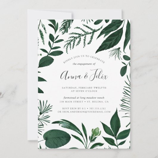 Uitnodiging voor Wild Forest Engagement Party (Voorkant)