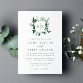 Uitnodiging voor Wild Forest Monogram Wedding