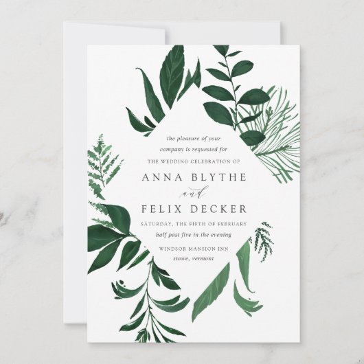 Uitnodiging voor Wild Forest Wedding (Voorkant)