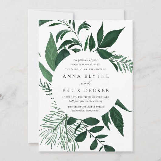 Uitnodiging voor Wild Forest Wedding (Voorkant)