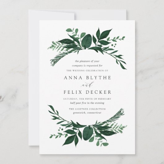 Uitnodiging voor Wild Forest Wedding (Voorkant)