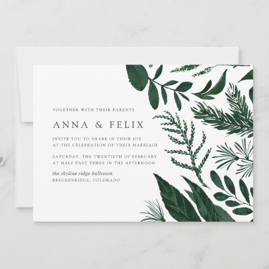 Uitnodiging voor Wild Forest Wedding (Voorkant)