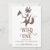 Uitnodiging voor Wild One 1e verjaardagsfeestje (Voorkant)