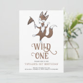 Uitnodiging voor Wild One 1e verjaardagsfeestje (Staand voorkant)