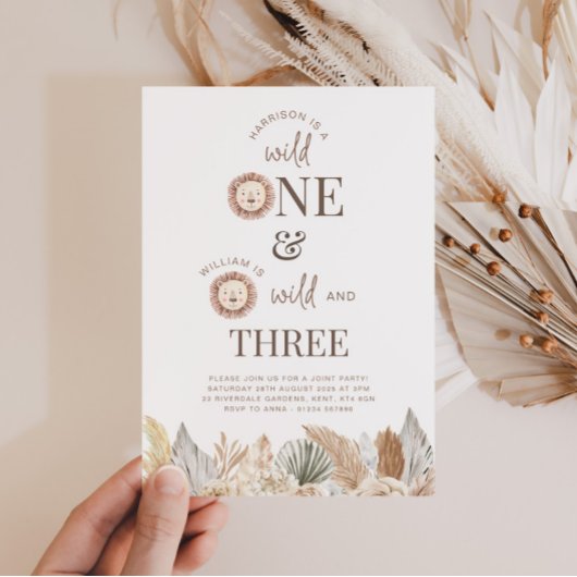 Uitnodiging voor Wild One en Wild and Three gezame