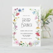 Uitnodiging voor Wildbloemen Pasen Brunch (Staand voorkant)