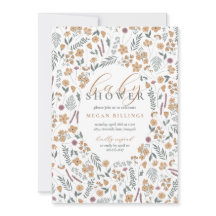 uitnodiging voor wildbloemetjes baby shower - lich
